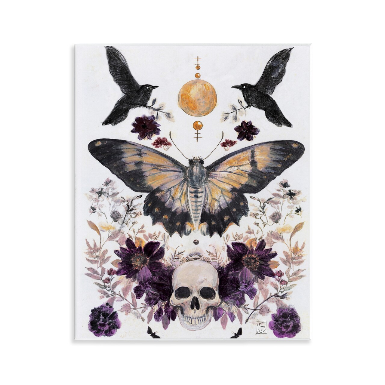 Stupell Industries Gothic Tarot with Moth Wall Plaque, design by Sara Culpepper